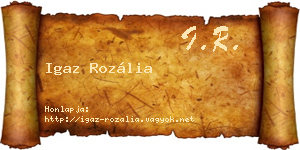 Igaz Rozália névjegykártya